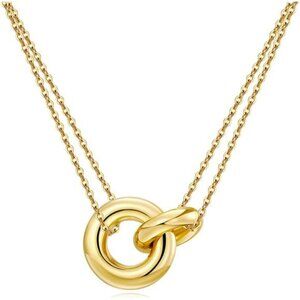 Women's Trendy Cute Sister Necklace14k Gold Plated S925 Sterling Silver